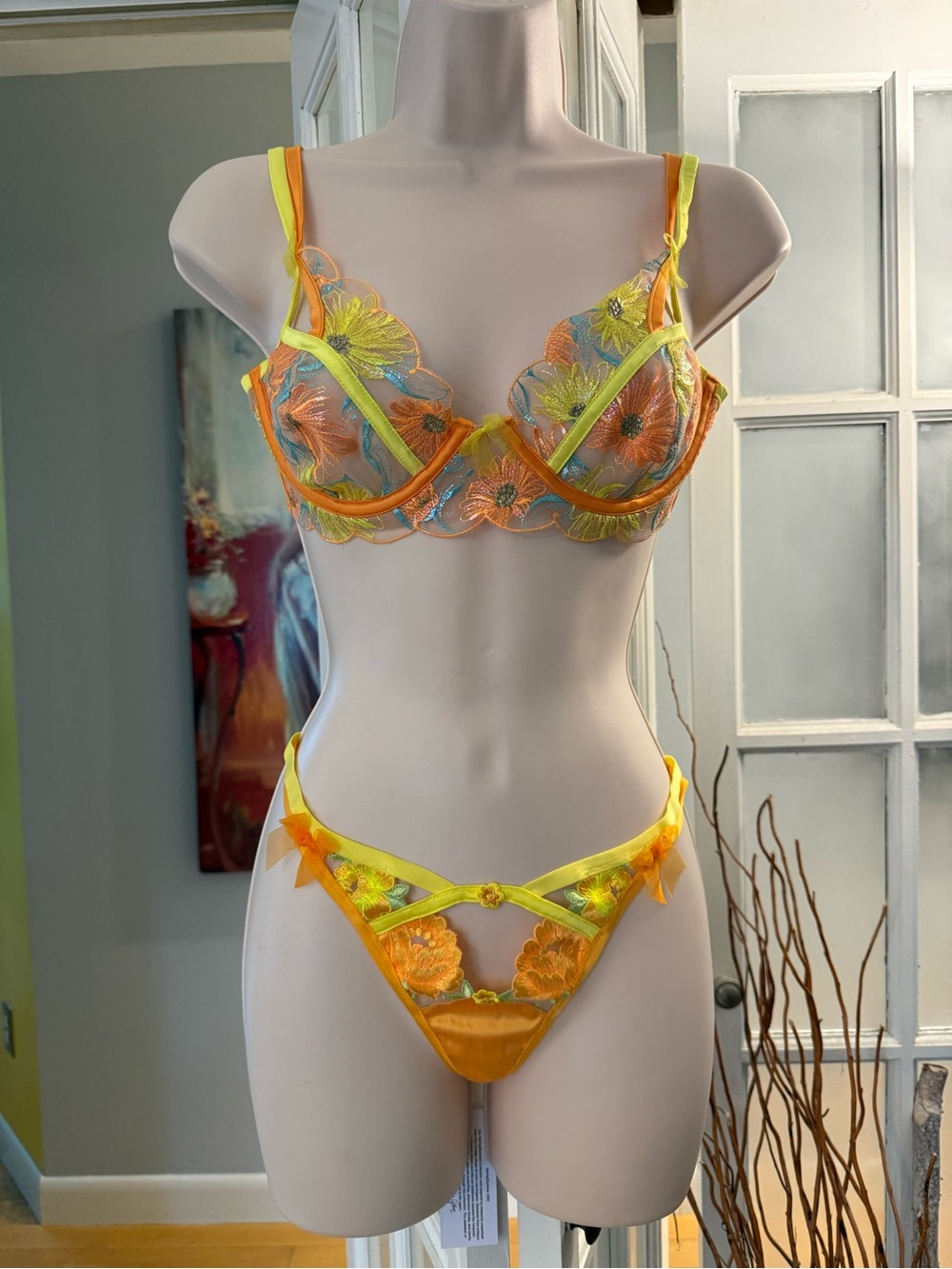 ✨NWT For Love & Lemons Water Lilly Embroidered Set Small✨